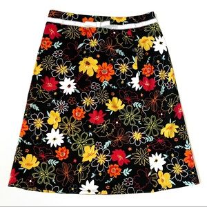 Lily Women’s A-Line Black Floral Skirt